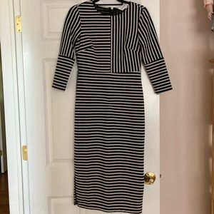 Midi Striped Dress with Slits